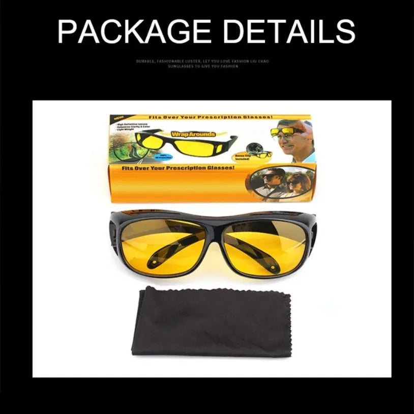 Windproof and Eye Protecting Sunglasses Anti Glare Car Driving Glasses Protective Gears Sunglasses Night Vision Glasses